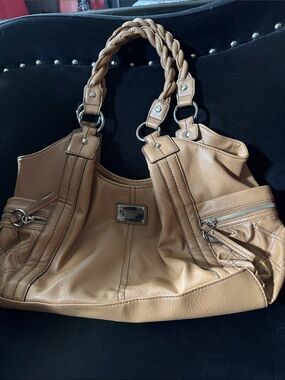 Relic Brand Braided Handle Tan Shoulder Bag